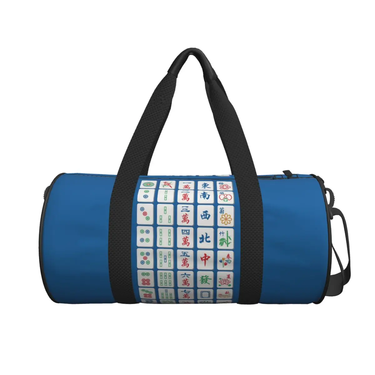 

Mahjong Tiles On Blue Large Duffle Gym Bag Waterproof Duffle Travel Bags Handbags Fitness bag