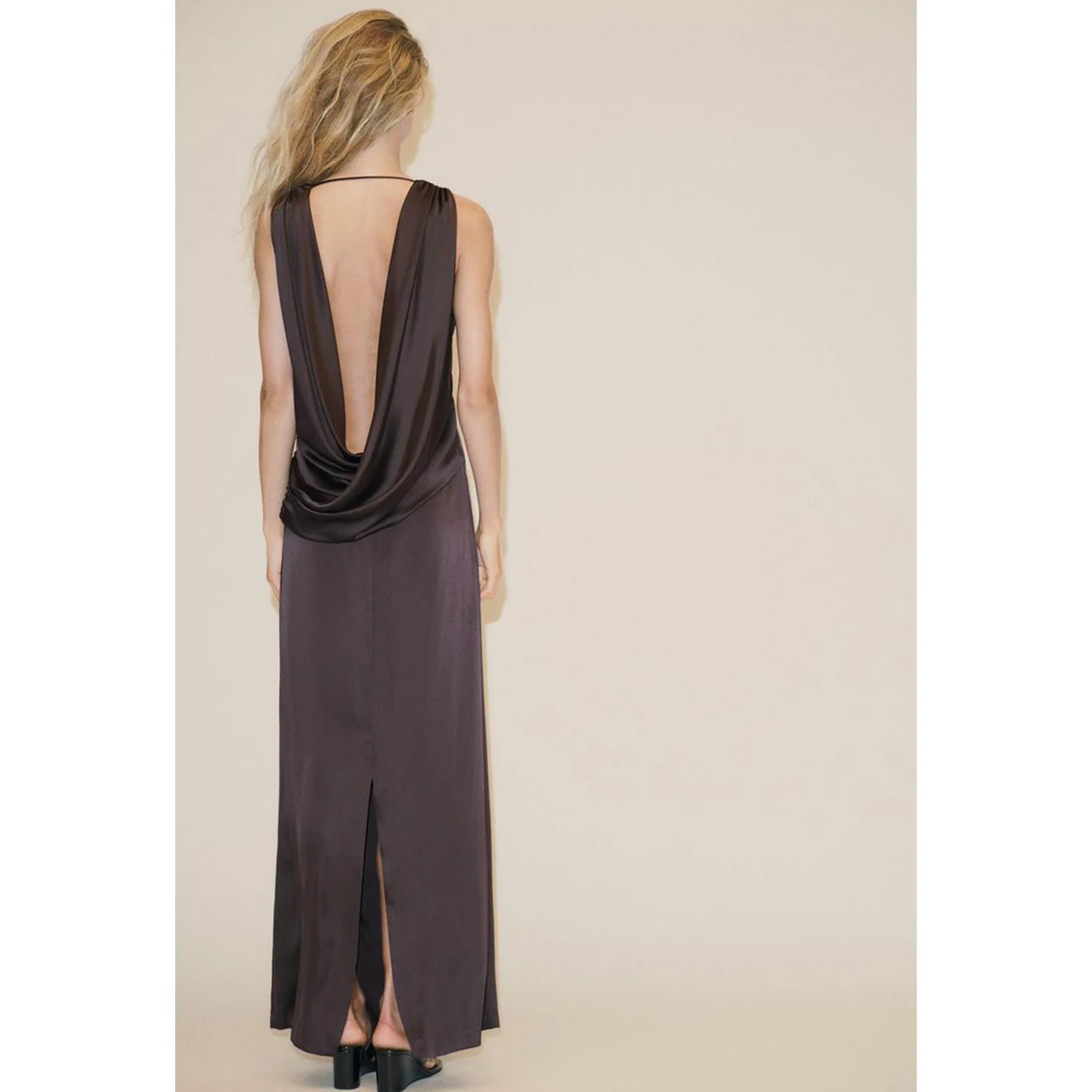 Autunno 2025 Nuovo lungo raso di seta Bal Svel collo alto Dr Casual X versione fibra di poliestere da donna Dr