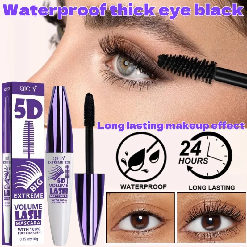 Waterproof 5D Thick Eye Black 24 Hours Long Curling Natural Thick Waterproof Makeup Fast Drying Eye Black
