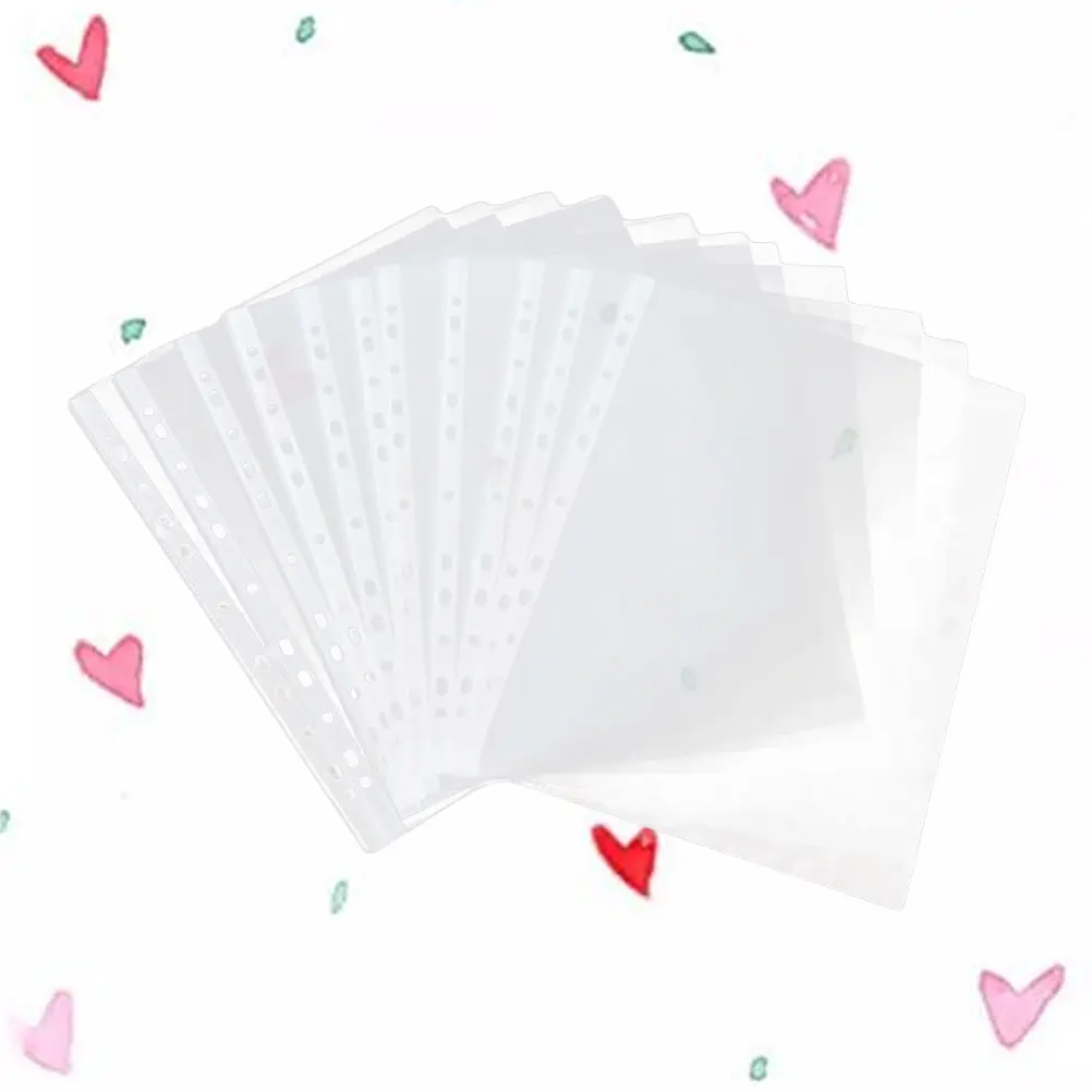 

100 Pcs Transparent Loose-leaf Bag Document Protective Cover Clear File Protector Foldable
