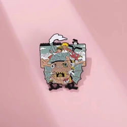 Mobile Castle Enamel Pin Backpack Badge Brooch Metal Women's Children Decorative Lapel Clothes Wholesale Friends Free Shipping