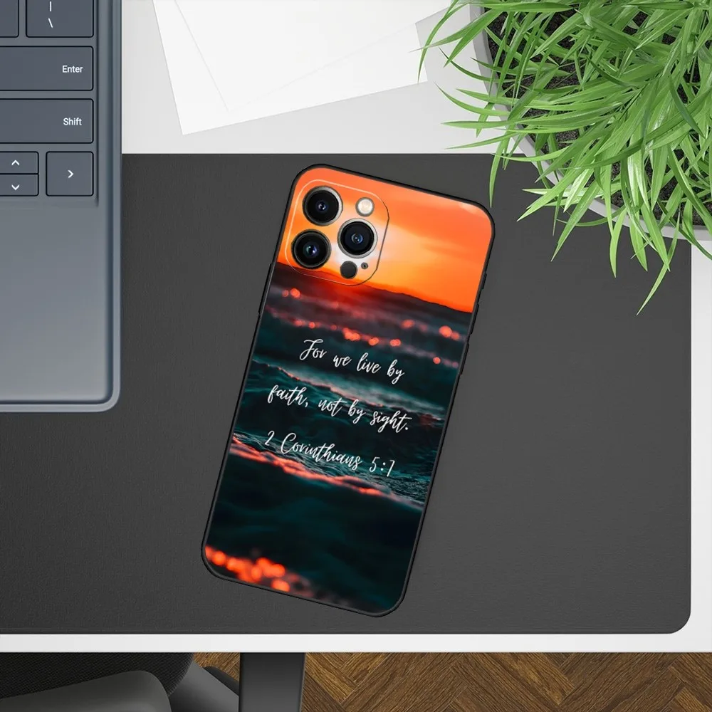 Verse of The Christian Bible Jesus Phone Case for iphone 11 Pro Max 12 Mini 13 14 X Xr Xs 6 6s 8 7 Plus Silicone Cover