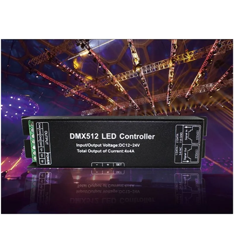 FFYY-LED DMX512 4CH デジタルディスプレイデコーダー RGBW ストリップライト DC12-24V 4A/CH DMX512 4CH 調光ドライバー用