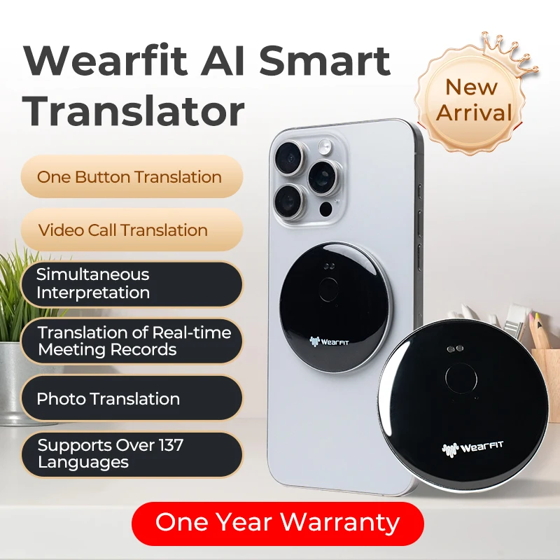 AI Glasses Translator Video Translation 137 Languages Wireless Real-time Simultaneous Interpretation Photo Meeting Translate