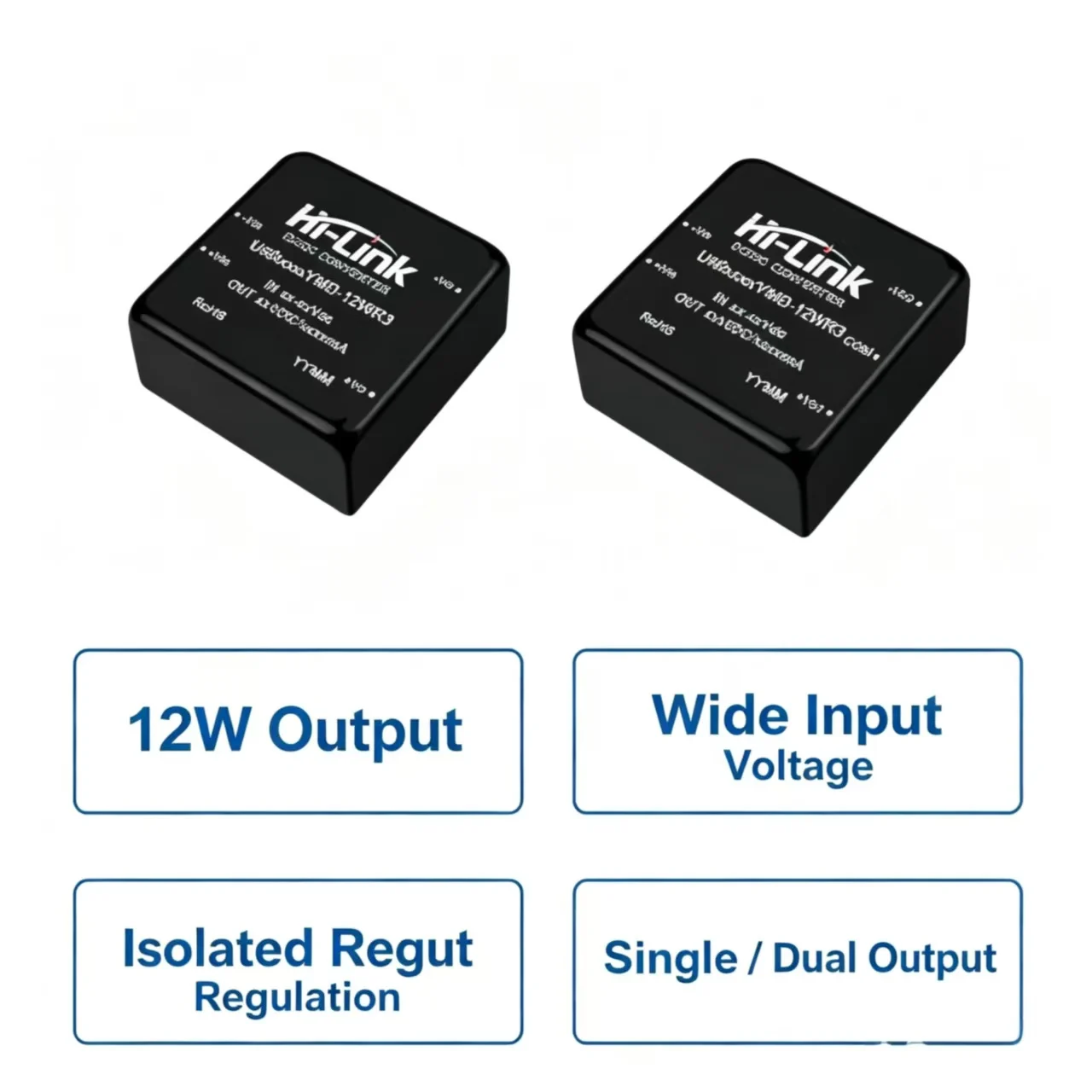 Hi-Link 12W DC-DC Power Module URB_YMD-12WR3 Wide Input Isolated Regulated Single/Dual Output DIP Converter RoHS