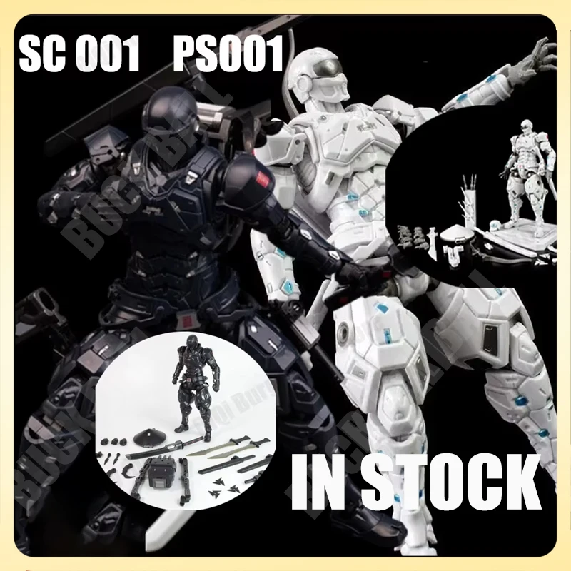 

In Stock Super Black Warrior Sc001 Snake Eyes Action Figure 1/10 Mecha Ninja Articulated Figure 22cm Finished Model Toys