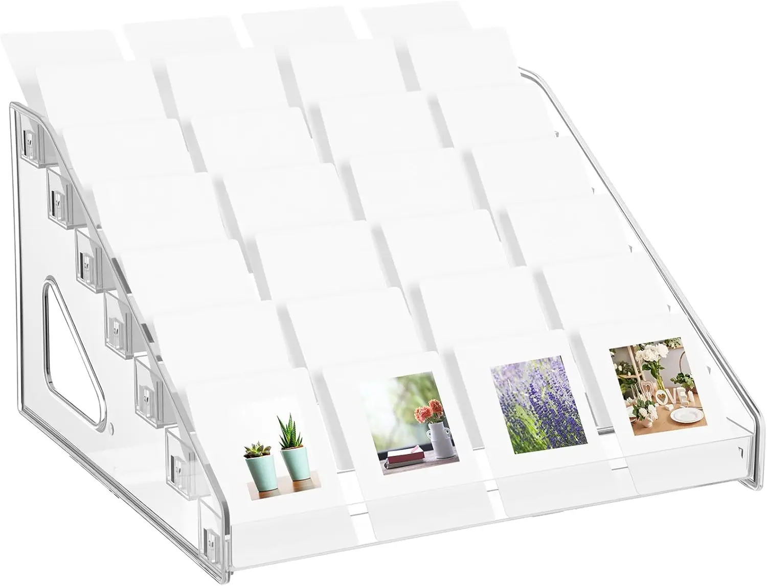 7 Tier Acrylic Card Display Stand, 12 Inch Versatile Display Stand for Sports Graded Cards Postcard Organizer Rack Holder