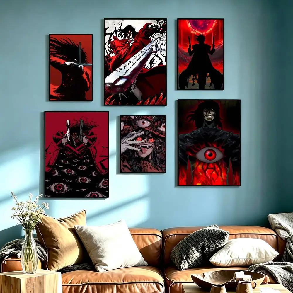 Cool Anime H-Hellsing Ultimate Poster High Quality Dorm Living Room Aesthetic Wall Decoration Painting Stickers Gift