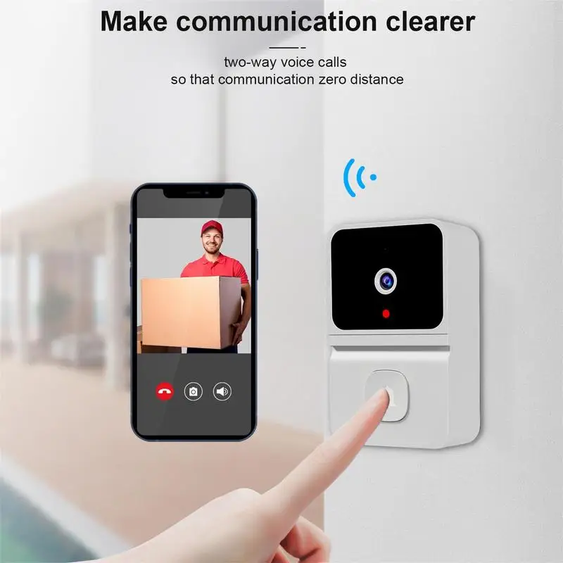 Timbre inalámbrico con cámara de vídeo HD para exteriores, timbre de puerta inteligente con WiFi, impermeable, visión nocturna