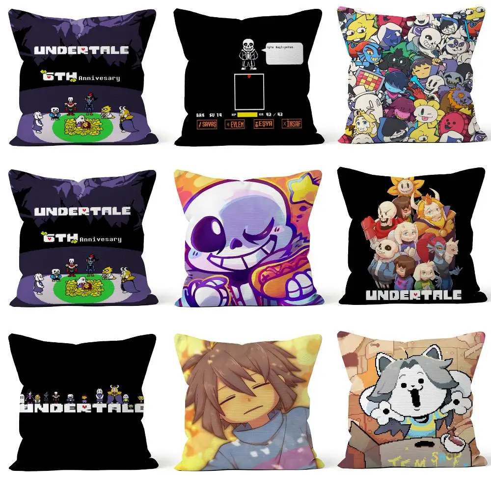 Game Undertale UT Sans Papyrus Frisk Cushion Cover Throw Pillow Soft Short Plush Cozy Durable For Sofa Bedroom Home Decor Gift