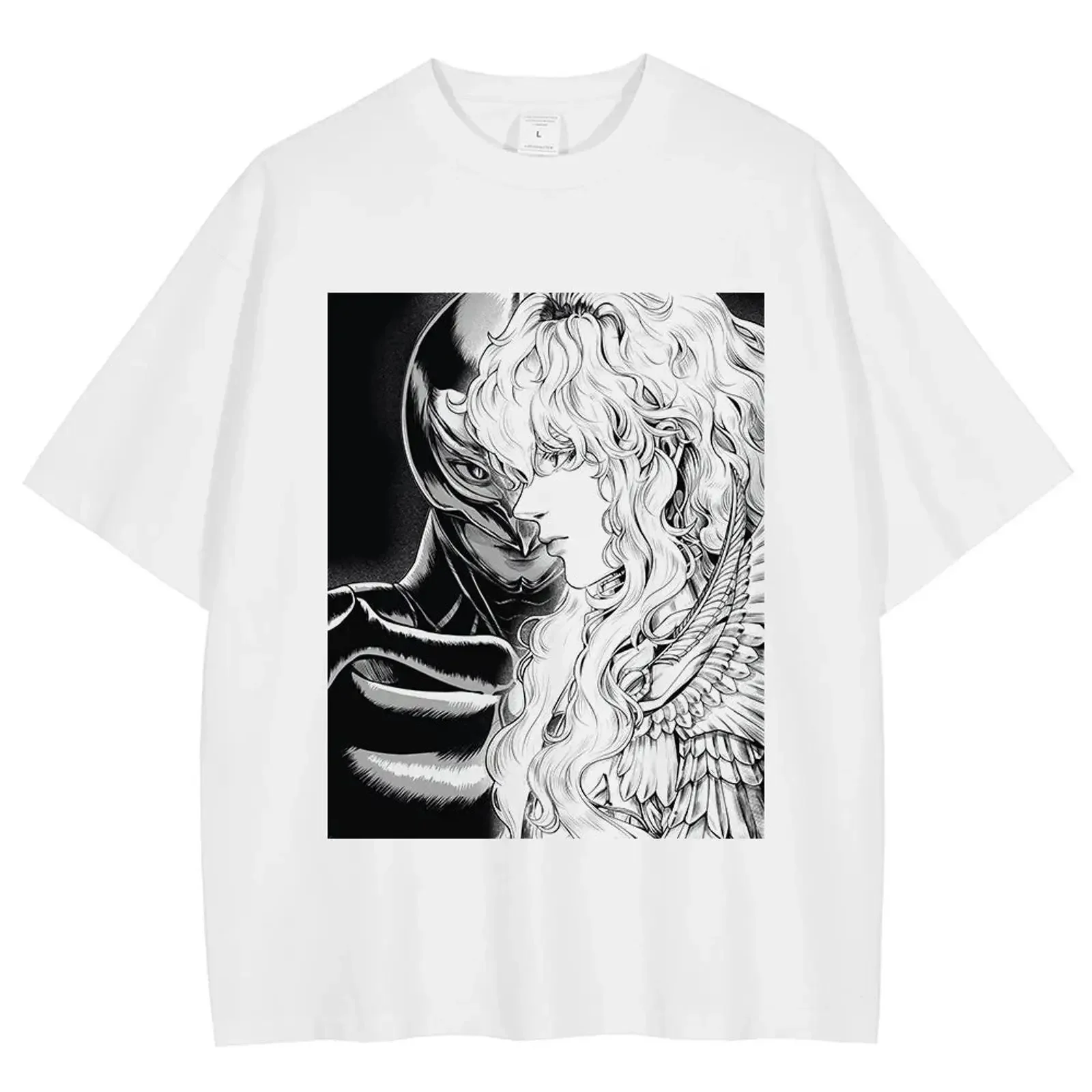 Berserk Griffith King of Dreams Anime Print T Shirt vintage Washed Stretched fashion Top For Everyday Wear Versatile Slightly