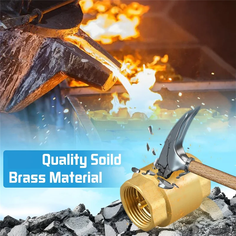 ABJT-2PCS NPT Female Thread Spring Check Valve, Solid Brass Non Return One Way Horizontal Check Valve For Well, Pump