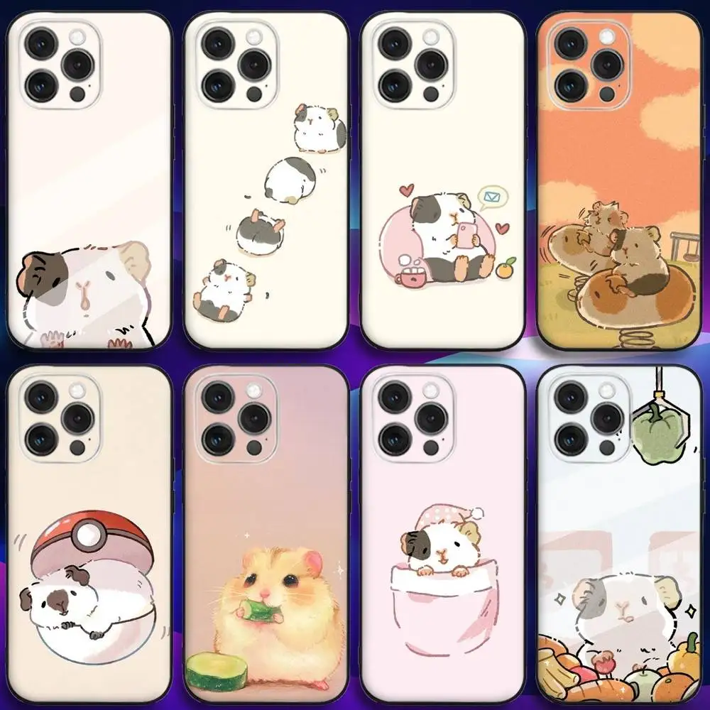 

Cartoon H-Hamster Phone Case For iPhone 16e,16,15,14,13,12,11,Pro,X,XS,Max,XR,Plus,Mini Soft Black Cover