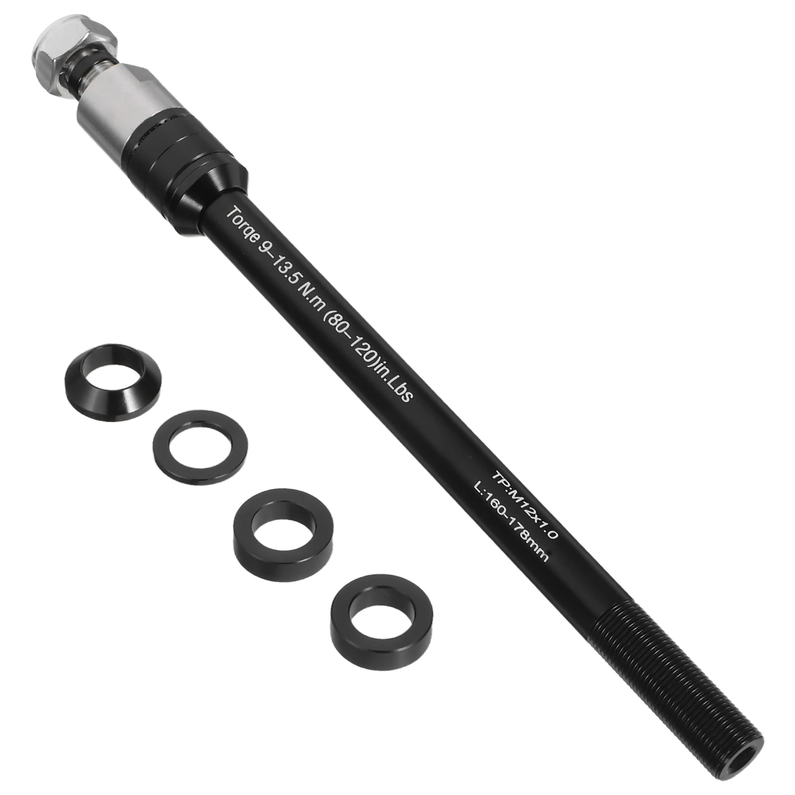 1 Set Bicycle Thru-Axle Rod Black Durable Quick Release Bike Axle For Front Rear Wheels Universal Trainer Skewer