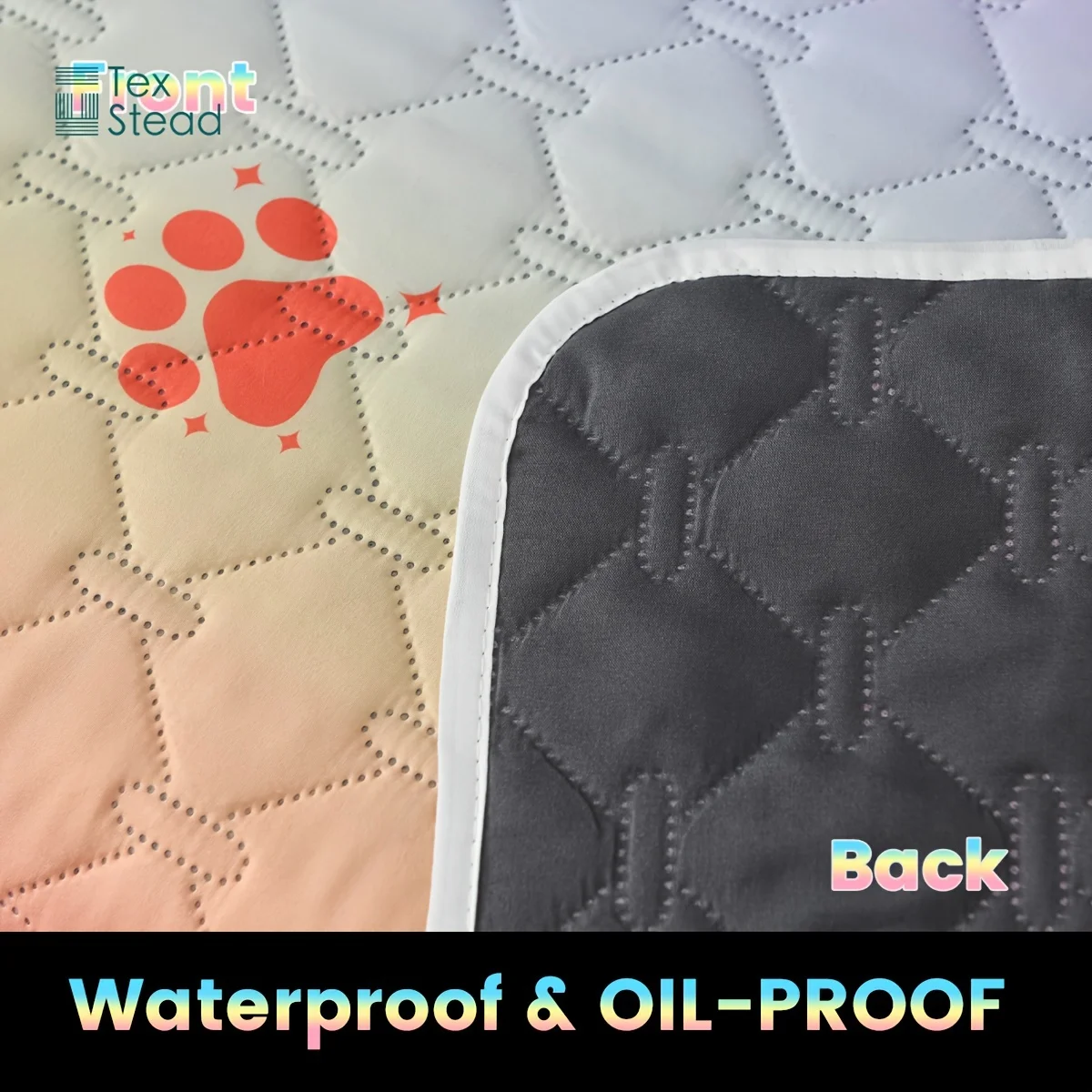 Anti-Leakage Dog Bed Cover Reversible Changing Pad Reusable Camping Mat for Kids/Pet,Washable Dog paw pattern Blanket