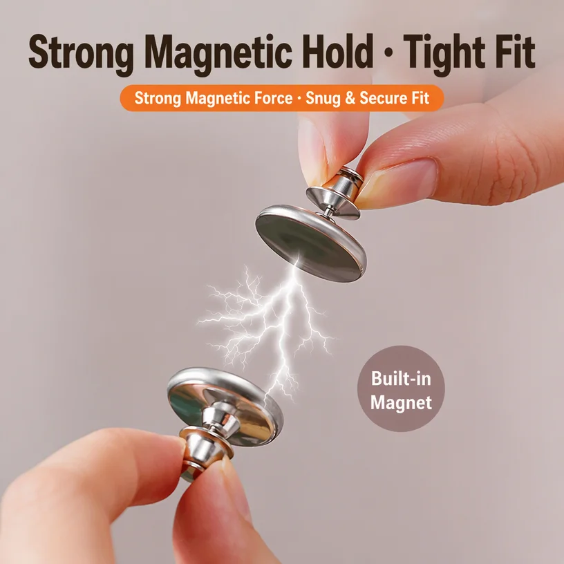 Side-mounted Magnetic Closure Strong Magnetic Buckle Stainless Steel Magnetic Seal Leak-proof No Drilling For Curtains