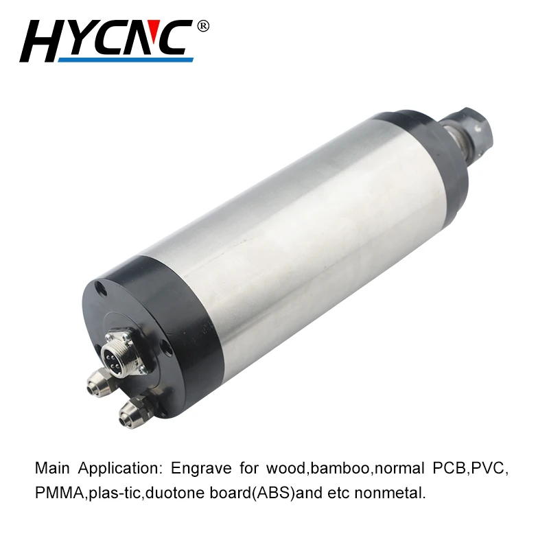 2.2kw CNC แกนมอเตอร์ 220V 380V ระบายความร้อนด้วยน้ํา ER20 Chuck เส้นผ่านศูนย์กลาง D = 80 มม.4 แบริ่ง CNC แกะสลักเจาะ