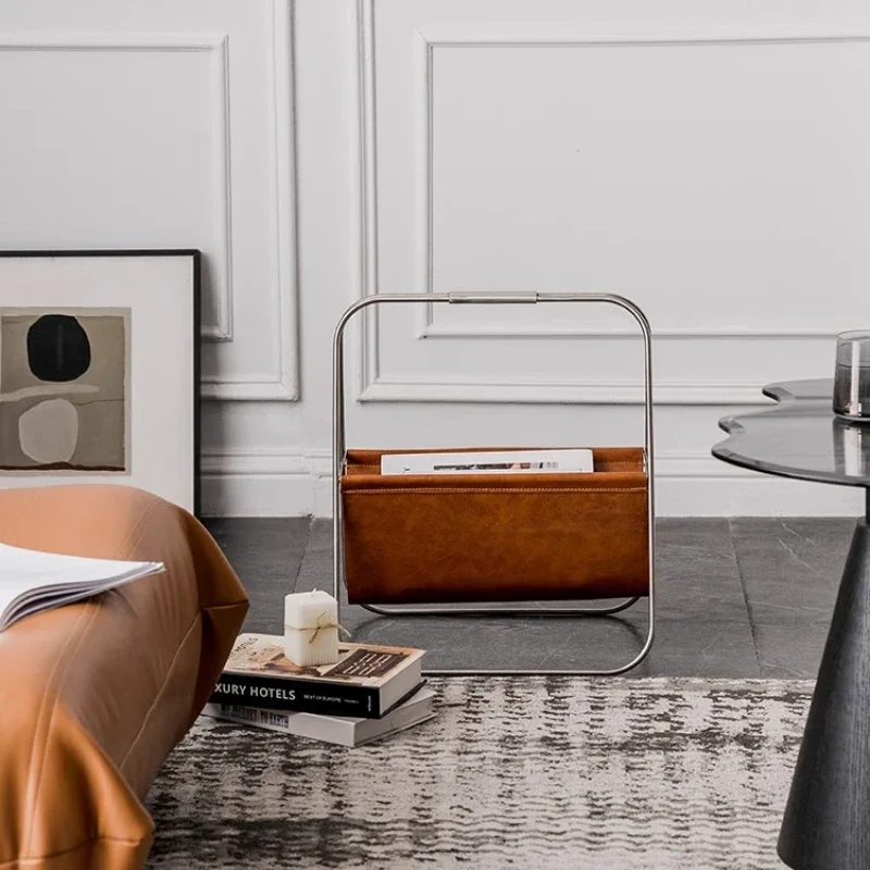 

Living room storage newspaper rack Small apartment modern magazine rack Bookshelf