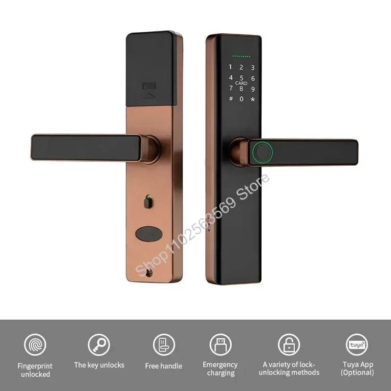 Tuya WIFI Smart Door Lock Fingerprint Password IC Card NFC APP Key Remote Unlock Electronic Lock TTlock Work with Google Alexa