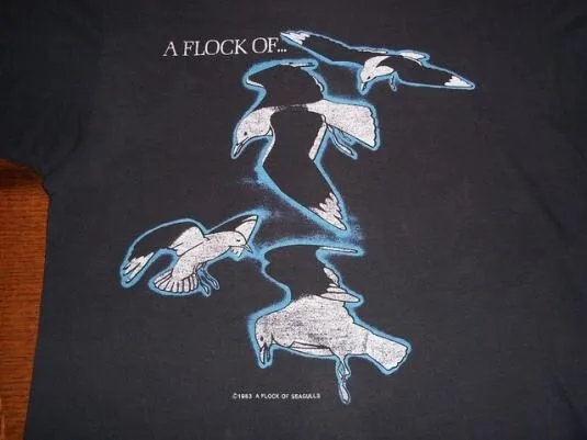 Vintage A Flock Of Seagulls 1983 paper thin t-shirt EN372