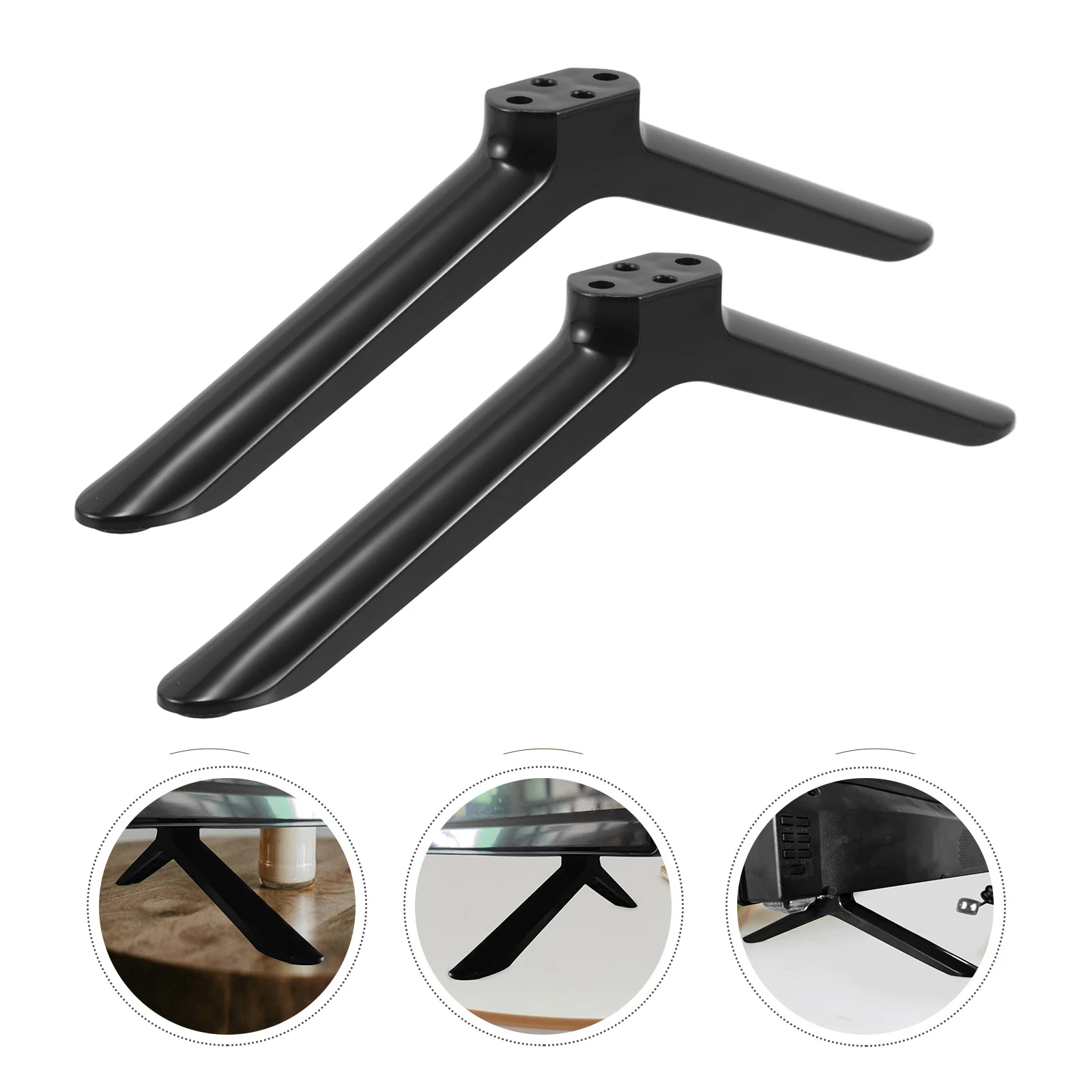 

2pcs Tv Stand Legs 40 Inch Tv Base Black Plastic Tv Stand Replacement Flat Screen Tv Holder Tv Bracket For Living Room Bedroom