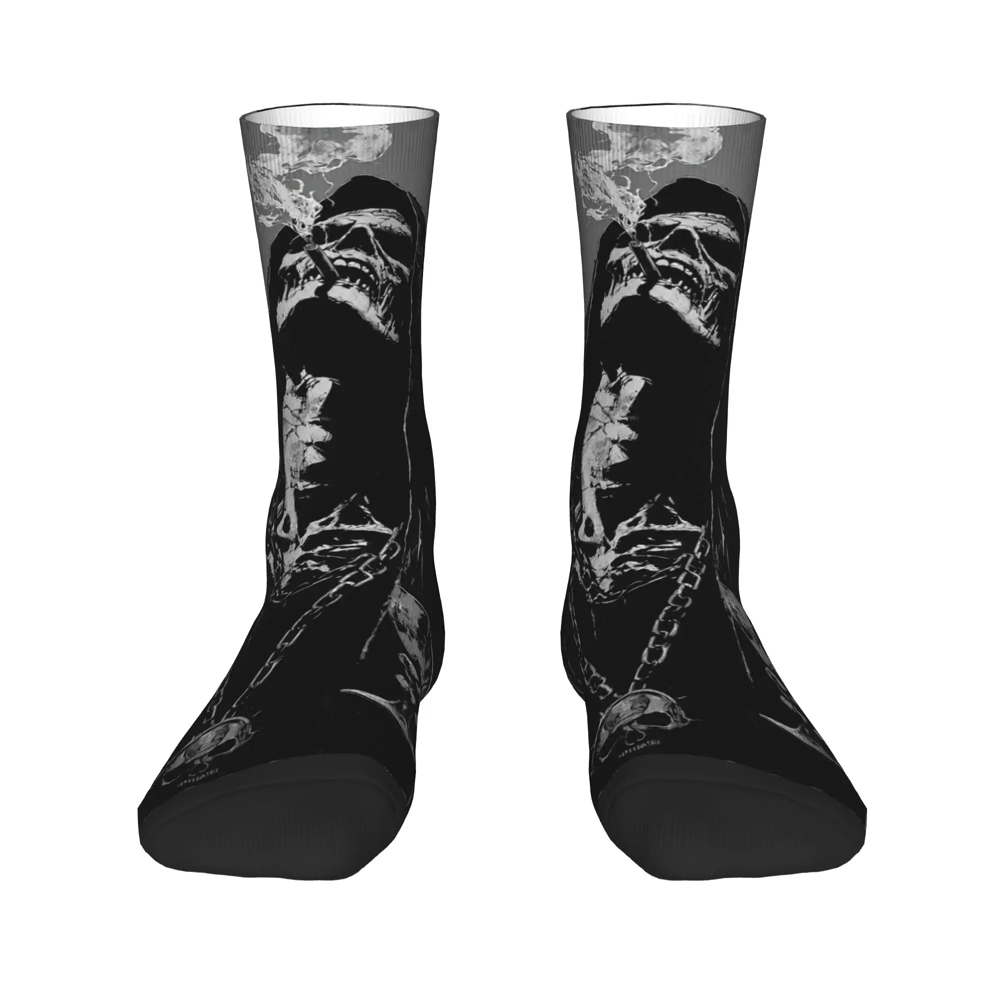 Dark Phantom Reaper Stockings Men  Socks Soft Breathable Korean Socks Autumn Skateboard Non Slip Pattern Socks Gift