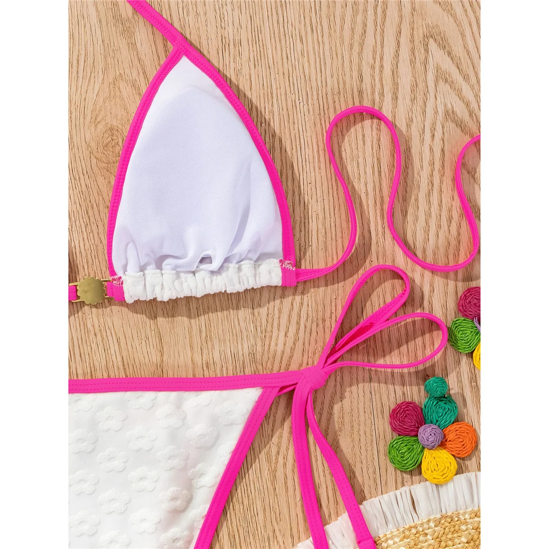Neuer Bikini mit Perlen und Strasssteinen, halterloses Design, hoher Beinausschnitt, zweiteiliges Badeanzug-Set für Damen, Badebekleidung, Badeanzug, Badebekleidung, Modell V6381. – Detail 14