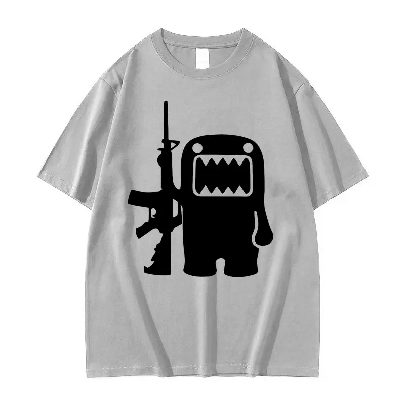 T-shirt graphique rétro Domo Kun AK47 pour hommes, t-shirts à col rond, streetwear respirant, 100% coton, haute qualité, mode drôle