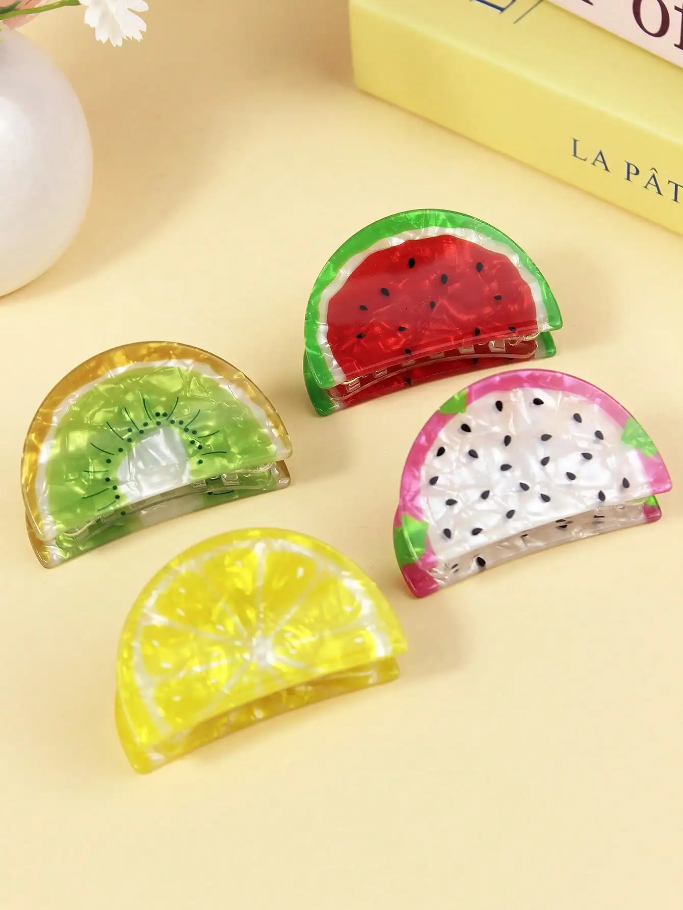 

1pc Women's Cartoon Fruit Shaped PVC Hair Claw Clip, Decorative Hair Accessory, Creative Gift For Girls Fashion Hair Accessories Elegant Hair Clip Fall Winter For Vacation Outfits Woman Summer Outfits Hair Clips