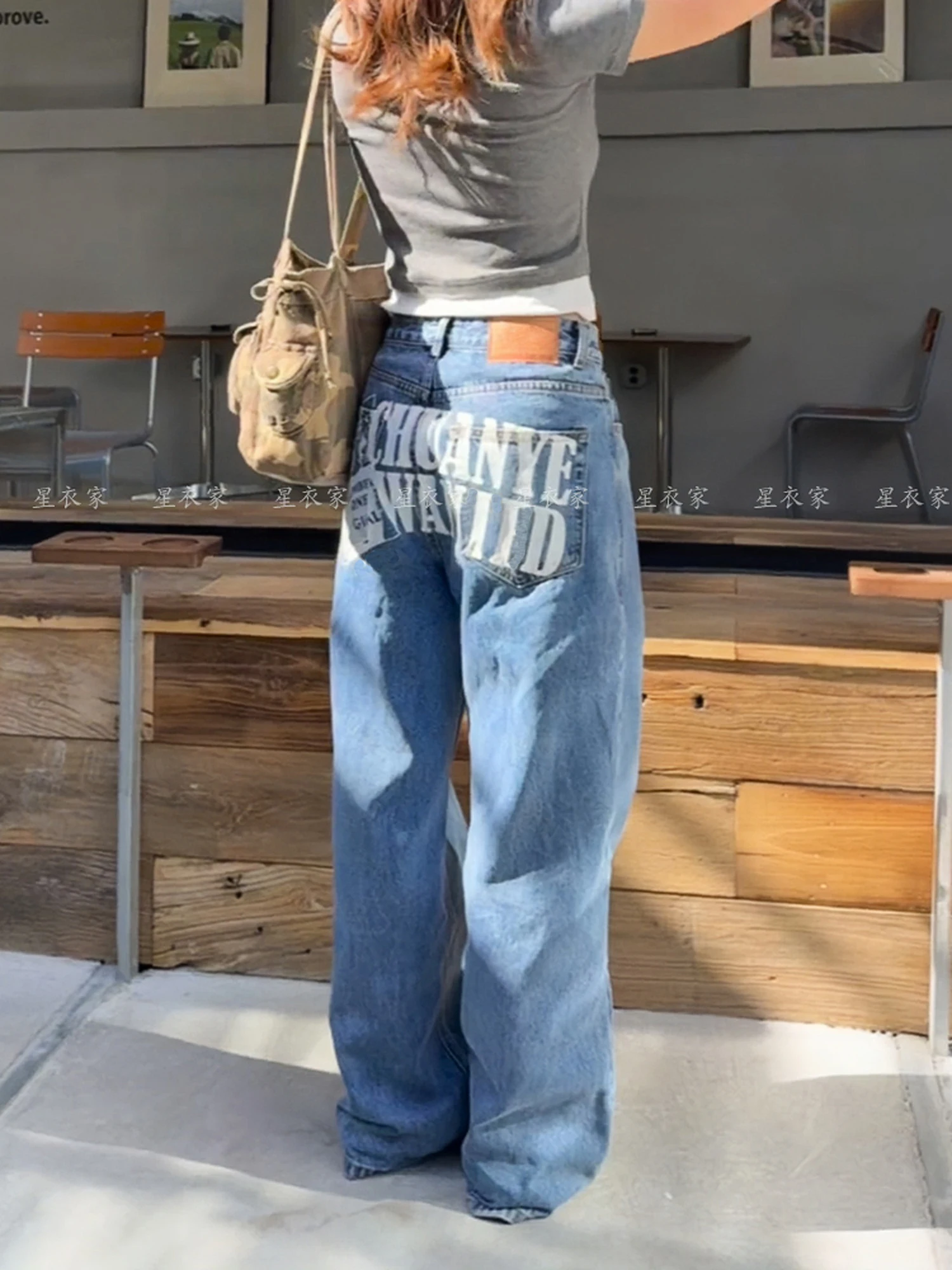 

Women Light Blue Baggy Jeans Harajuku Pockets Denim Trousers Japanese 2000s Style Y2k Vintage Jean Pants Trashy Oversize Clothes