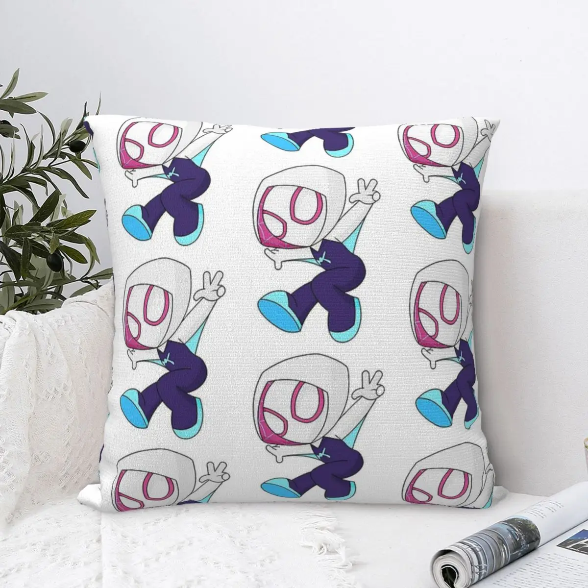 Ghost Spider Girl Square Pillowcase Polyester Pillow Cover Cushion Zip Decorative Comfort Throw Pillow For Home Living Room