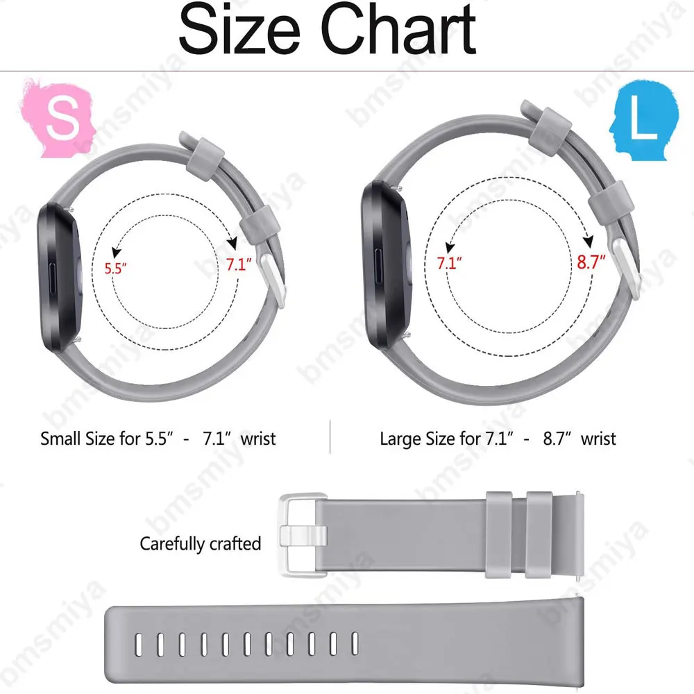 Bracelet en silicone souple pour Fitbit Versa, Versa 2, Versa Lite, ceinture de montre de sport, bracelet de remplacement, 1PC