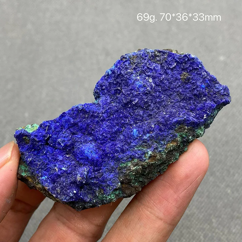 Natural Laos Shiny azurite  symbiotic raw stone mineral specimens cure crystal gem collection