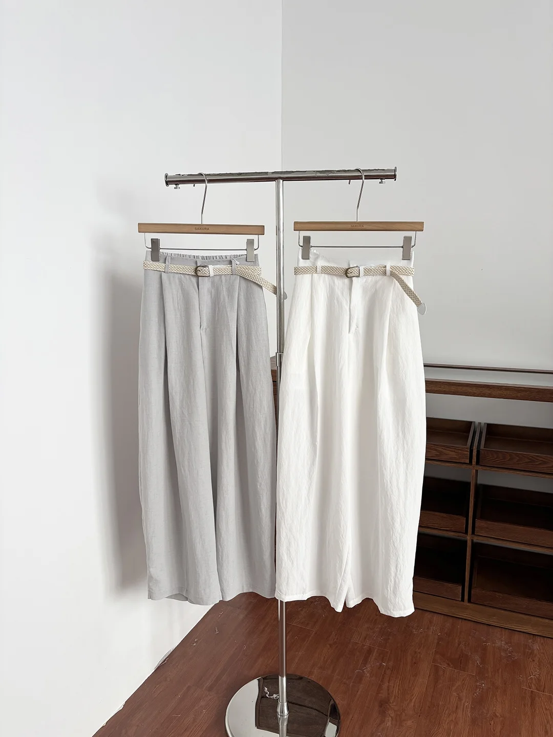 

2026 Summer New Korean Style Casual High Waist Straight Leg Suit Pants Women's Belt Included Commute Friendly Wide Leg Trousers