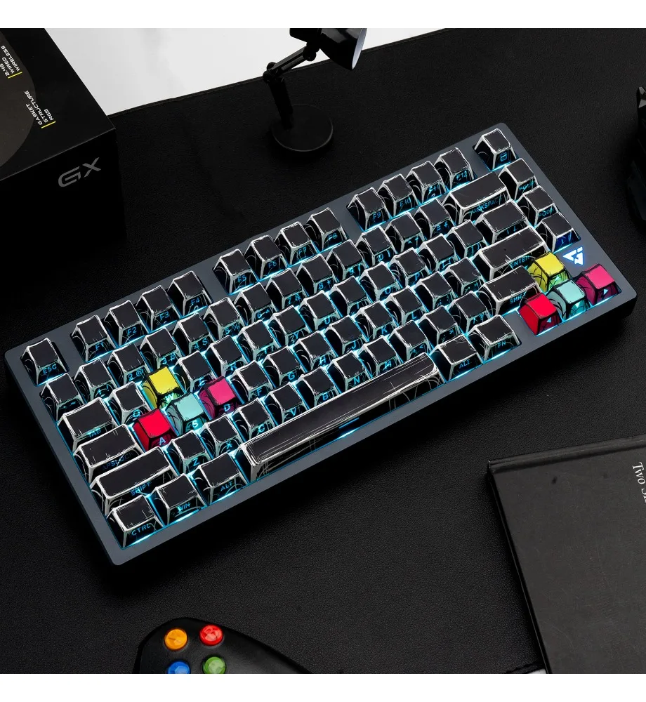 Side engraved comic keycaps Original side transparent PBT material Hot sublimation keycaps Suitable for mechanical keyboards