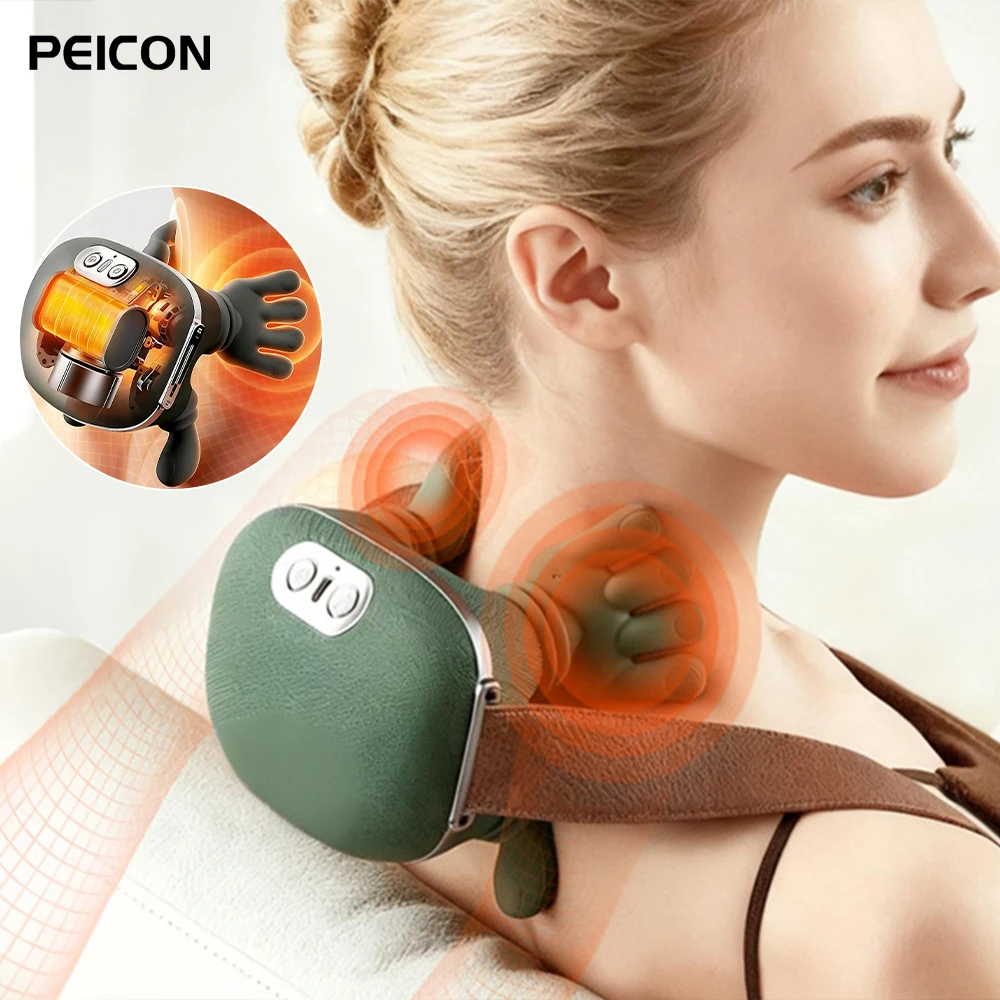 

Electric Neck Shoulder Massager Bionic Kneading Cervical Heat Massage Back Neck Deep Tissue Muscle Massager Pain Fatigue Relief