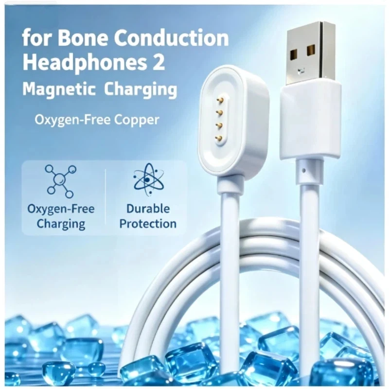 4‑Pin Magnetic Charging Cable for Bone Conduction Headset 2nd Gen, Flexible Anti‑Break Charger Cord