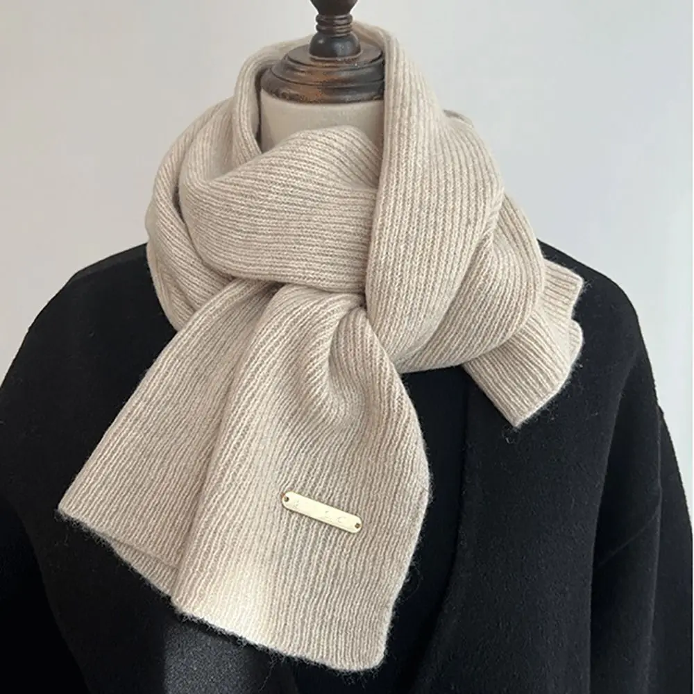 Winter Warm Solid Color Cross Scarf Woolen Thicken Knit Scarf Neckerchief Women Men