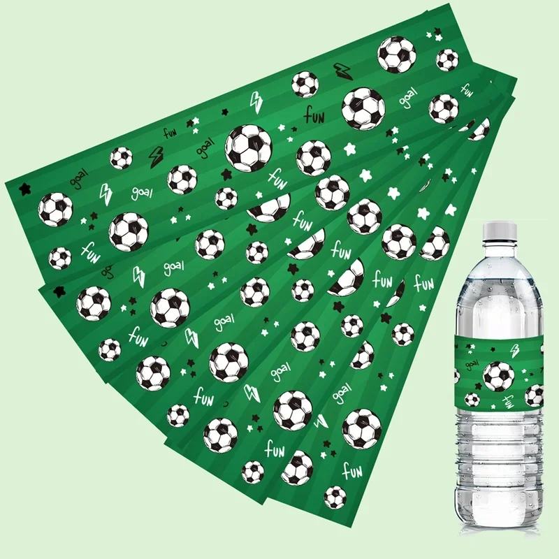 10 stücke fußball aufkleber fußball thema flasche etiketten aufkleber für jungen geburtstag babyshower party dekor liefert sport dekor – Detail 4