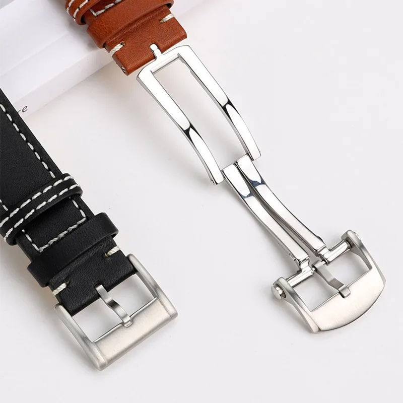 22mm Italy Genuine leather skin watchband For Breitling Legendary Aviation CLASSIC AVI P-51 MUSTANG Watch strap Men's bracelet - view 4