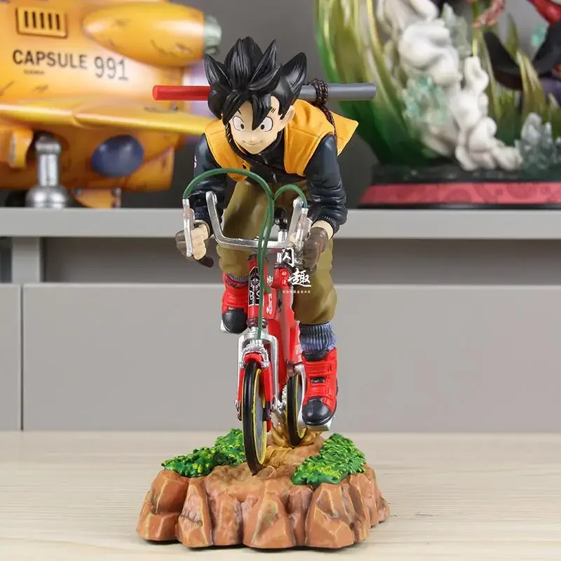 Dragon Ball Anime Character Collectibles PVC Statue Bicycle Sun Wukong Trendy Clothes and Toy Figures Model Ornaments Animation