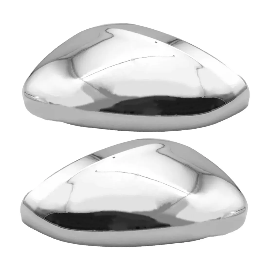 1 Pair Clip-On Rearview Side Mirror Cover Cap Trim Fit for Peugeot 208 2008 Citroen C3 2016 2017 2018 Silver