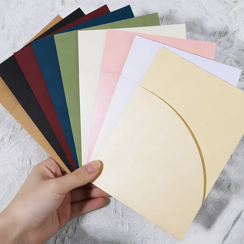 50pcs Green Envelope 18x13cm 250g for Wedding Invitations Postcards Giftbox Message Small Business Letters Storage Bag Letter