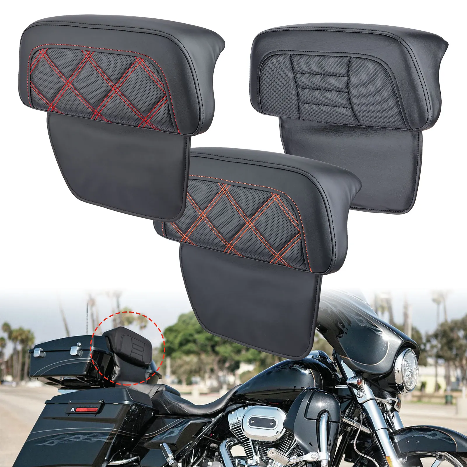 Motorcycle Back Rest Razor Chopped Tour-Pack Backrest For Harley Touring Road King Electra Glide Ultra Limited 2014-2022