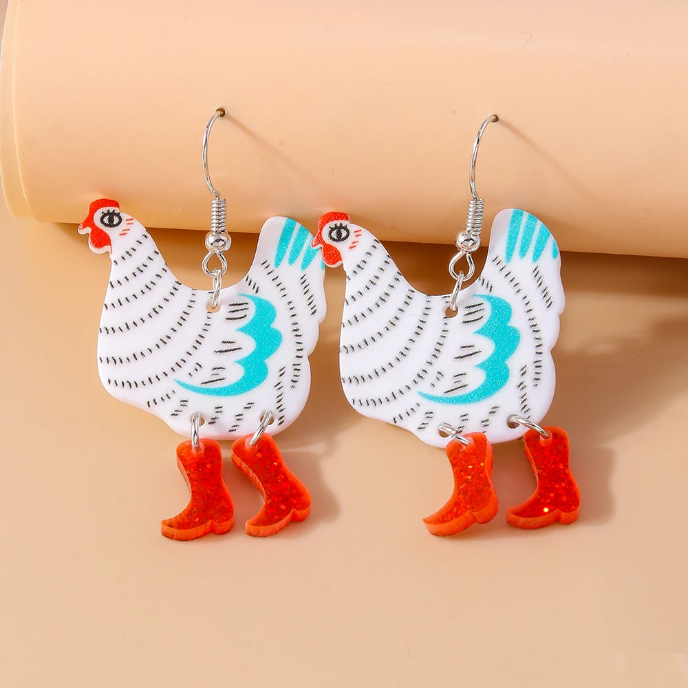 Cute Funny Easter Chicken Hen Earrings for Women Girls Dangle Earrings Jewelry Birthday Party Gifts