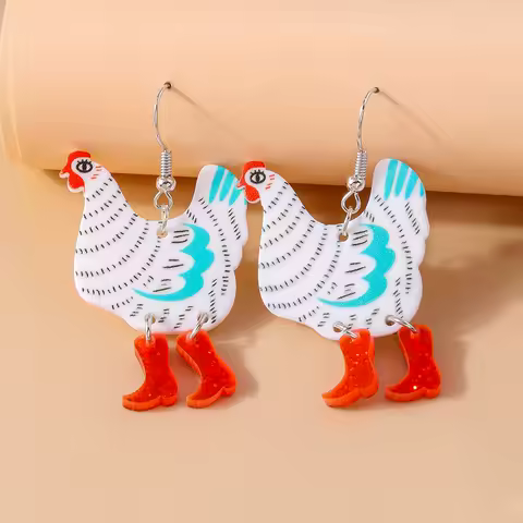 Cute Funny Easter Chicken Hen Earrings for Women Girls Dangle Earrings Jewelry Birthday Party Gifts
