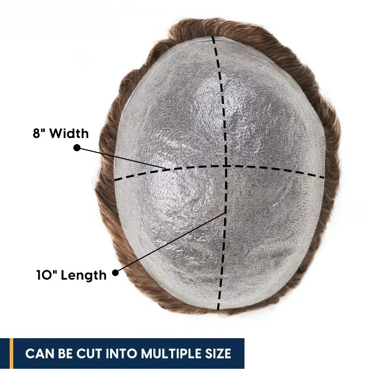 0.06mm رقيقة الجلد الرجال الشعر المستعار شعر الإنسان شعر مستعار طبيعي للرجال