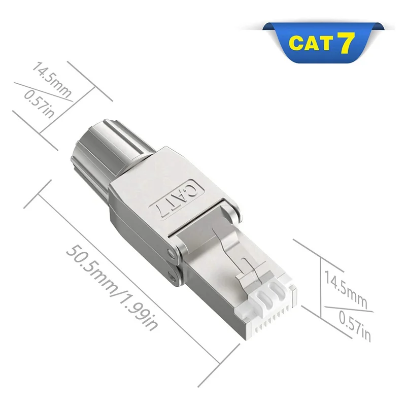6 Pcs For RJ45 CAT7 Connectors Tool Free Shielded Toolless Modular Network Plug For Installation Cable