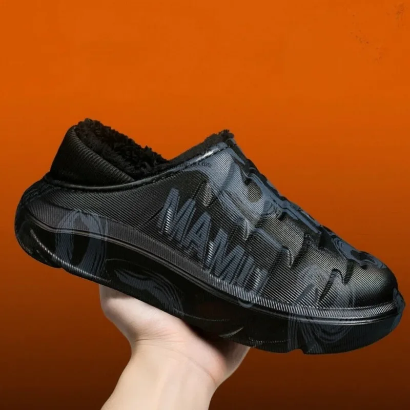 

Winter Men Cotton Slippers Warm Slippers for Men Casual Loafers Shoes Male Waterproof House Plush Warm Slippers Women's Slippers