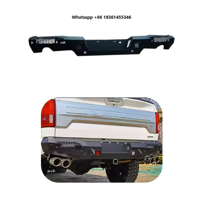 

ApolloFor F150 Raptor 2018-2020 Black Steel Rear Bumper 4x4 Off-road Pickup Rear Bar Car Bumper Protector Accessories